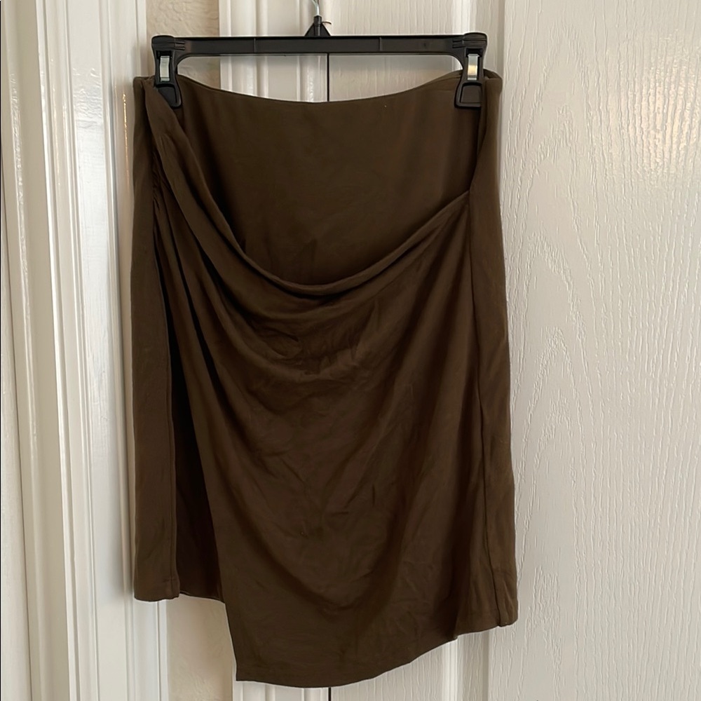 Vince Brown Asymmetrical Wrap Skirt for Work. Size S.